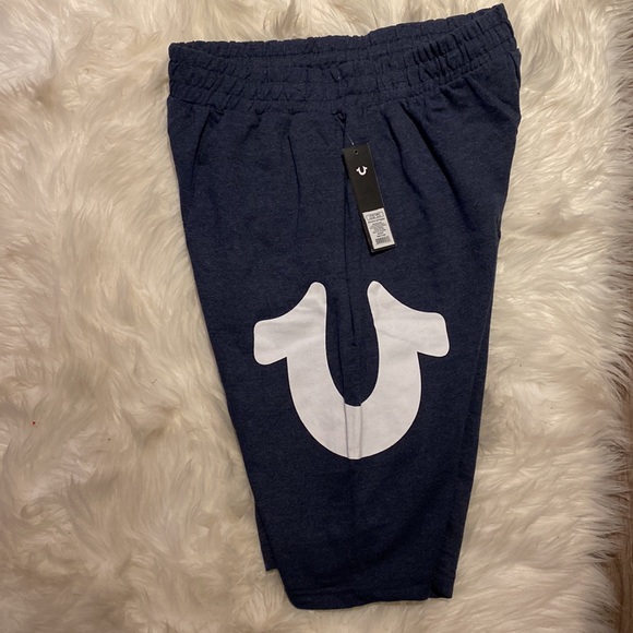 HOST PICK True Religion Brand Jeans Loungewear Jogger Shorts Blue Mens Large NWT - Picture 2 of 5